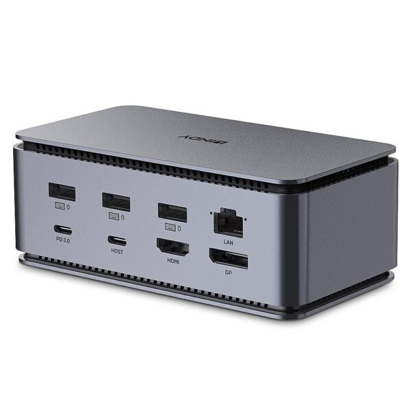 Docking station Lindy DST-Pro USB4, USB Type-C, 100W, Gri, 2 ani Garantie