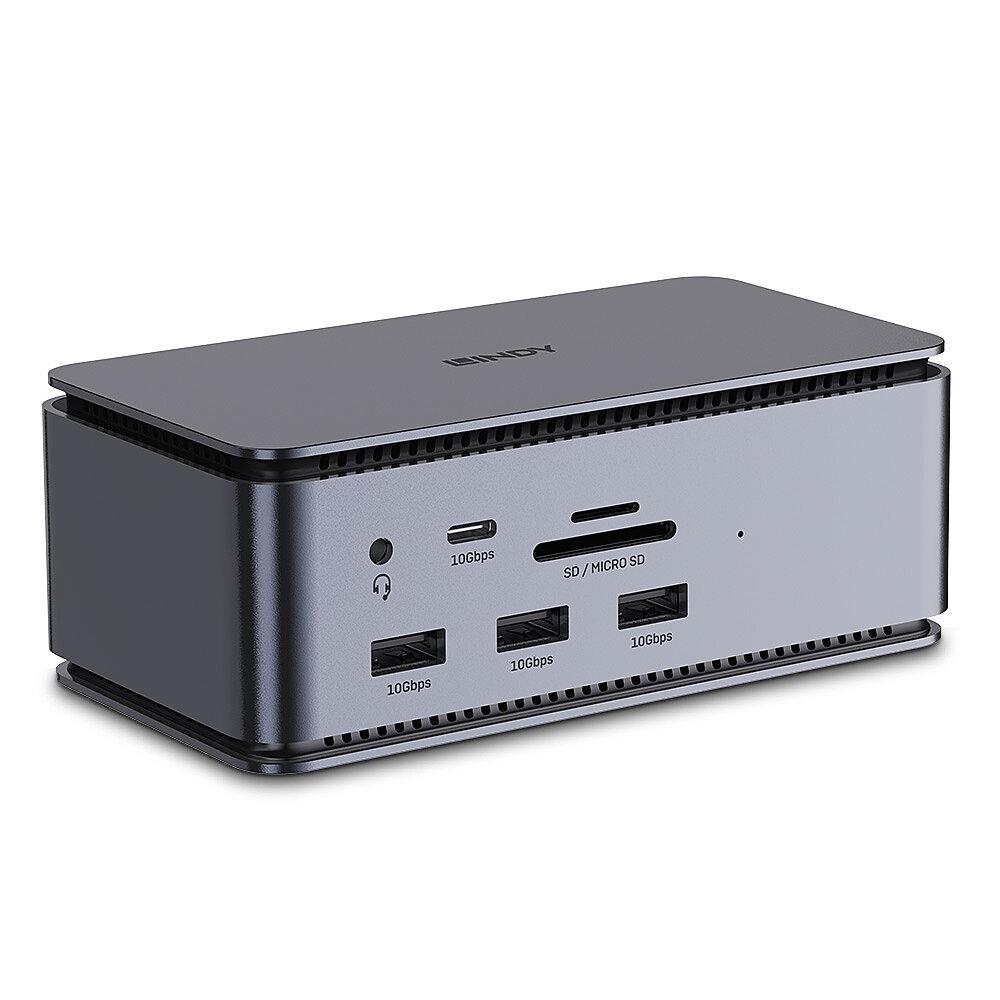 Docking station Lindy DST-Pro USB4, USB Type-C, 100W, Gri, 2 ani Garantie Docking station Lindy DST-Pro USB4, USB Type-C, 100W, Gri, 2 ani Garantie - imagine 1